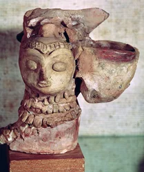 Lamp in the Form of a Female Head, from Mohenjo-Daro, Indus Valley, Pakistan